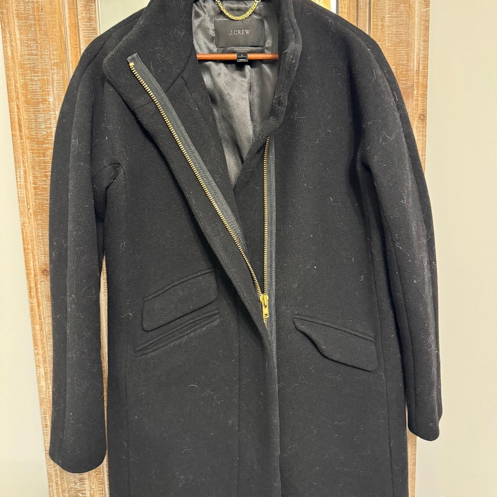 j crew black stadium jacket size 2